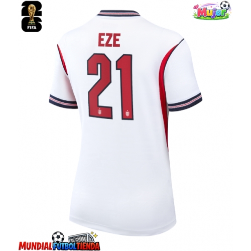 Camiseta Inglaterra Eberechi Eze #21 Primera Equipación Replica Mundial 2026 para mujer mangas cortas